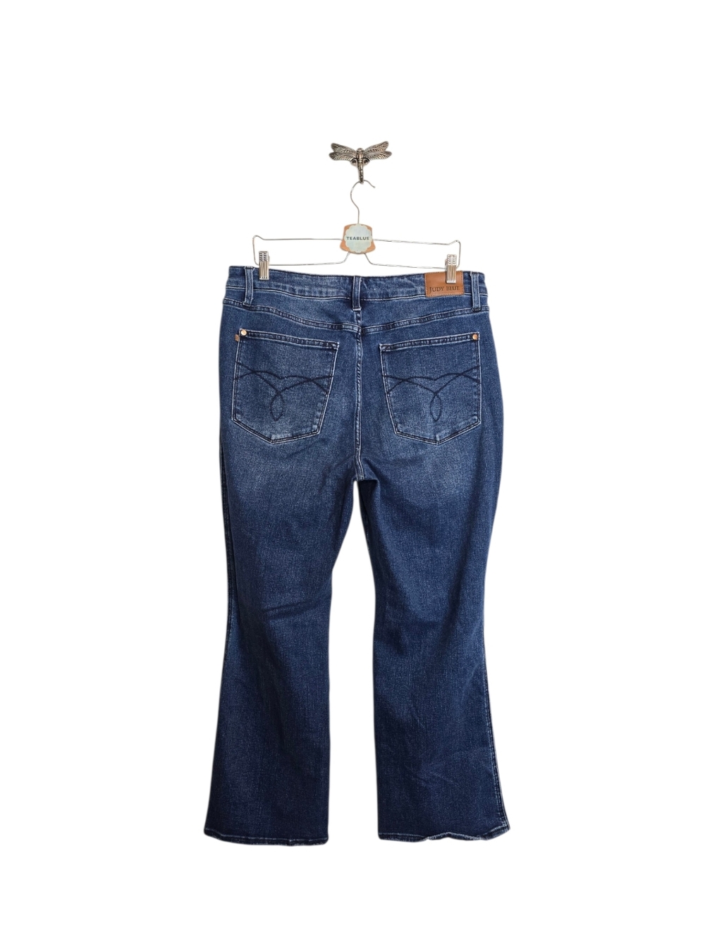 Judy Blue High Waist Tummy Control Back Pocket Embroidery Bootcut Denim Jean 18W - Picture 3 of 14